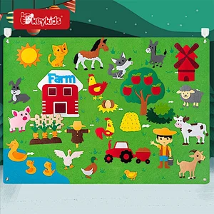 Wall Hanging Montessori Learning Toy Dinosaur Felt Story Busy Board For Kids W12D512